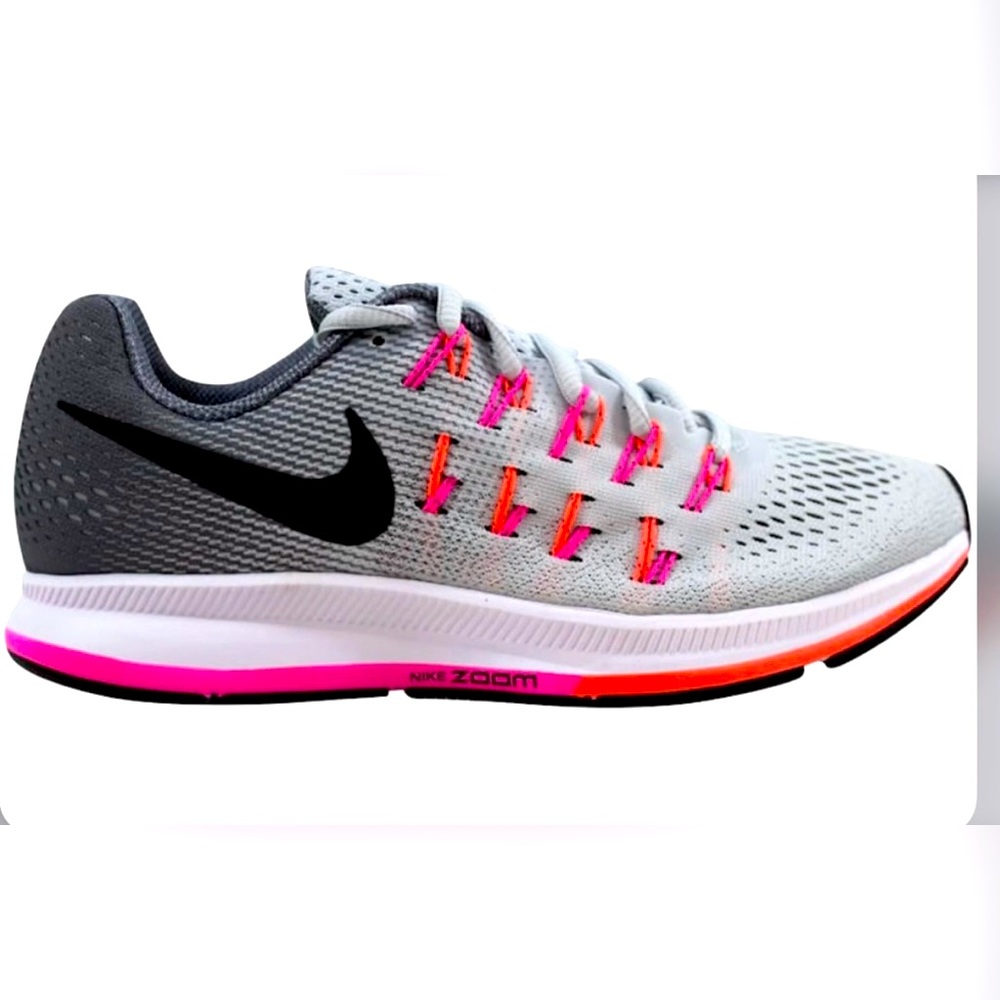 New Nike Air Zoom Pegasus 33 (Pure Platinum/Cool Grey/Pink Blast/Black) Women's